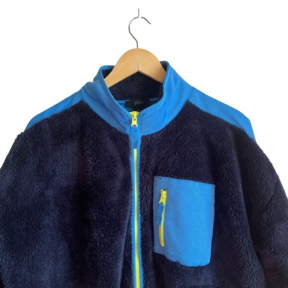 J. Crew Blue Fleece Sherpa Jacket - Picture 3 of 12